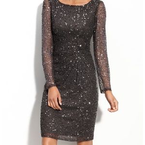 Patra beaded dress in steel gray
